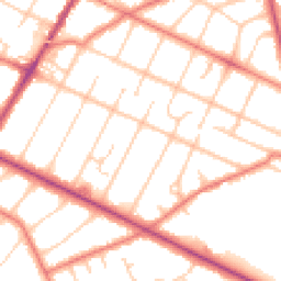 Daytime road noise heatmap for PR8 6PL