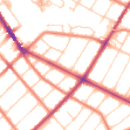 Daytime road noise heatmap for PR8 6QF
