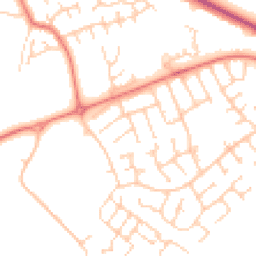 Daytime road noise heatmap for PR8 6UD