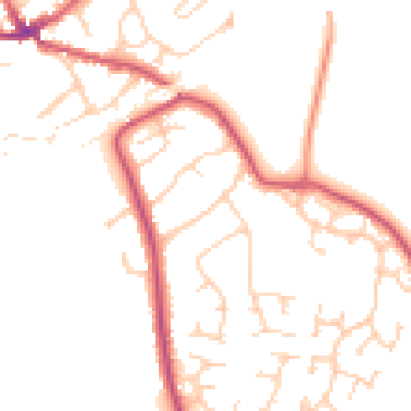 Daytime road noise heatmap for RG10 0AS