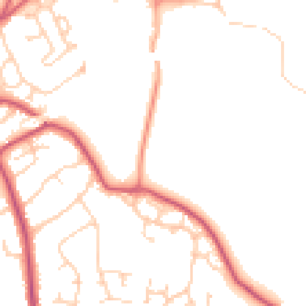 Daytime road noise heatmap for RG10 0BL
