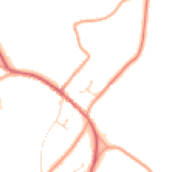 Daytime road noise heatmap for RG10 0BZ