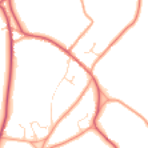 Daytime road noise heatmap for RG10 0DZ