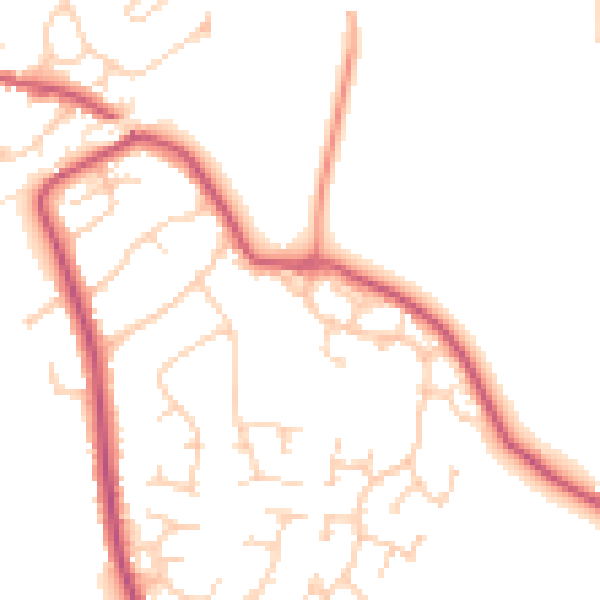 Daytime road noise heatmap for RG10 0LQ