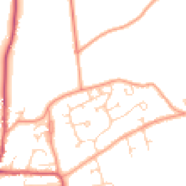 Daytime road noise heatmap for RG10 8AU