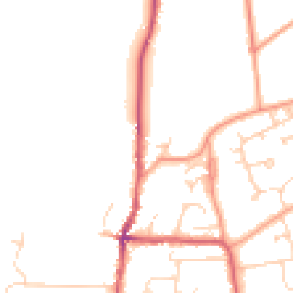 Daytime road noise heatmap for RG10 8JA
