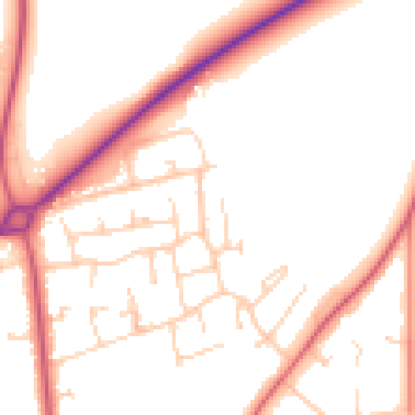 Daytime road noise heatmap for RG10 9BH