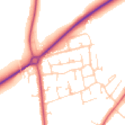 Daytime road noise heatmap for RG10 9BT