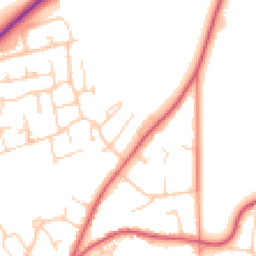 Daytime road noise heatmap for RG10 9DG