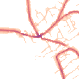 Daytime road noise heatmap for RG10 9ET