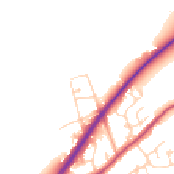Daytime road noise heatmap for RG10 9FA