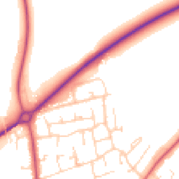 Daytime road noise heatmap for RG10 9PZ