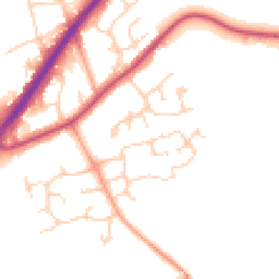 Daytime road noise heatmap for RG10 9UG