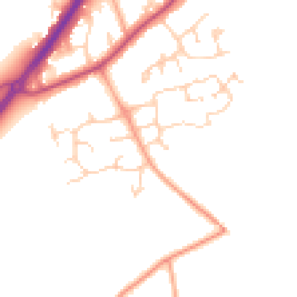 Daytime road noise heatmap for RG10 9UN