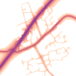 Daytime road noise heatmap for RG10 9WA
