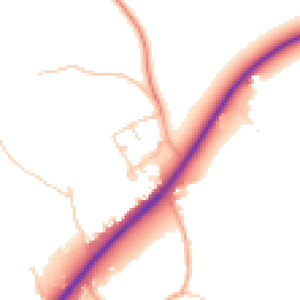 Daytime road noise heatmap for RG10 9YT