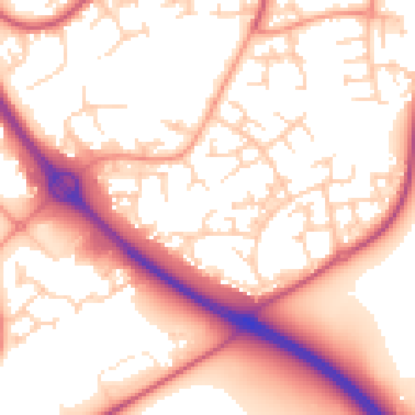 Daytime road noise heatmap for RG12 0GR