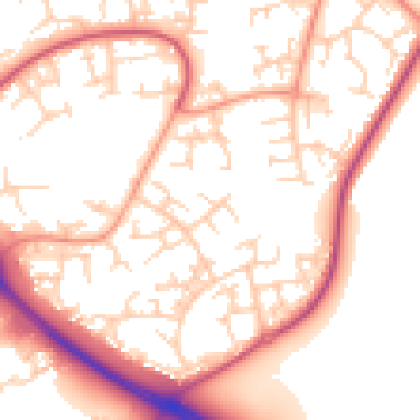 Daytime road noise heatmap for RG12 0QP