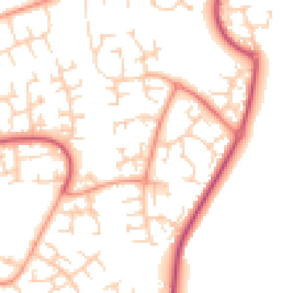 Daytime road noise heatmap for RG12 0SF