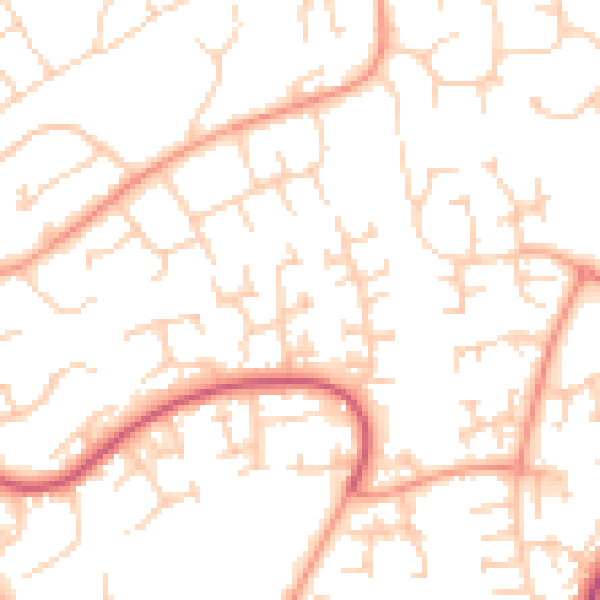 Daytime road noise heatmap for RG12 0TB