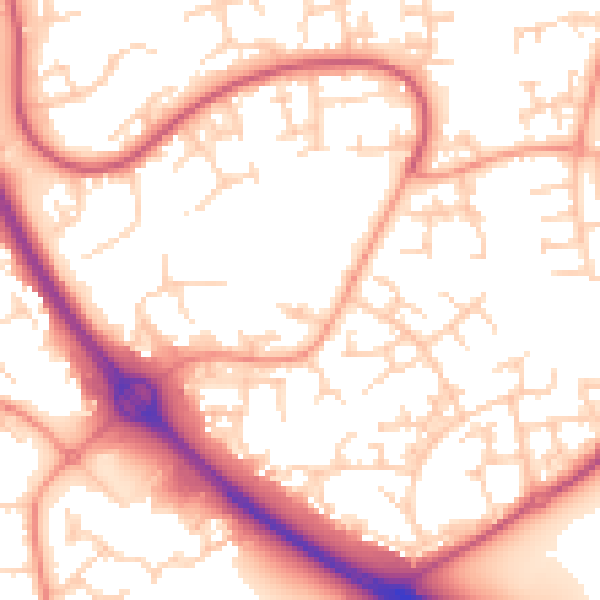 Daytime road noise heatmap for RG12 0TH