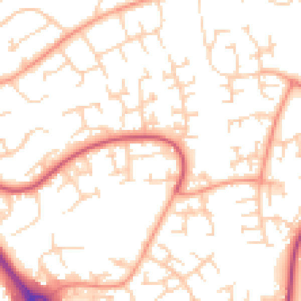 Daytime road noise heatmap for RG12 0UG