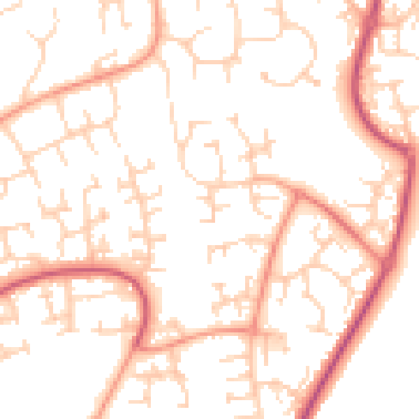 Daytime road noise heatmap for RG12 0XB
