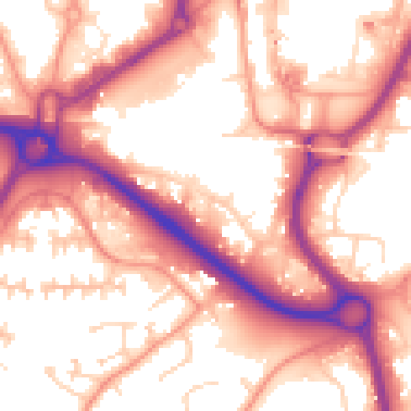 Daytime road noise heatmap for RG12 7AB