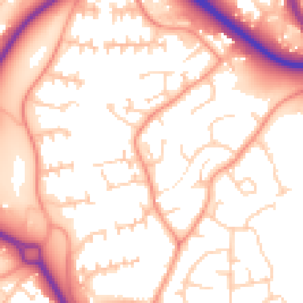 Daytime road noise heatmap for RG12 7AW