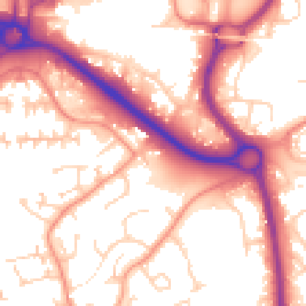 Daytime road noise heatmap for RG12 7DZ