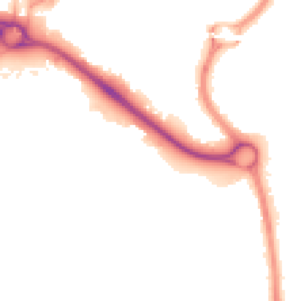 Night-time road noise heatmap for RG12 7DZ
