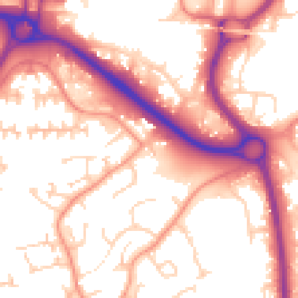 Daytime road noise heatmap for RG12 7EF