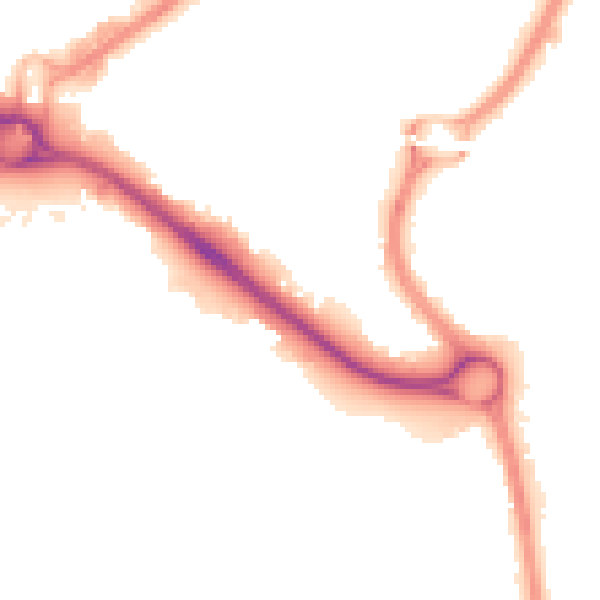 Night-time road noise heatmap for RG12 7EQ