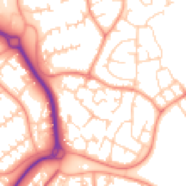 Daytime road noise heatmap for RG12 7GG