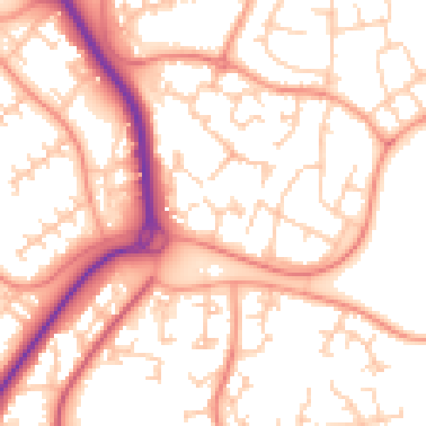 Daytime road noise heatmap for RG12 7GN
