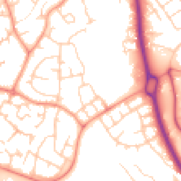 Daytime road noise heatmap for RG12 7JA