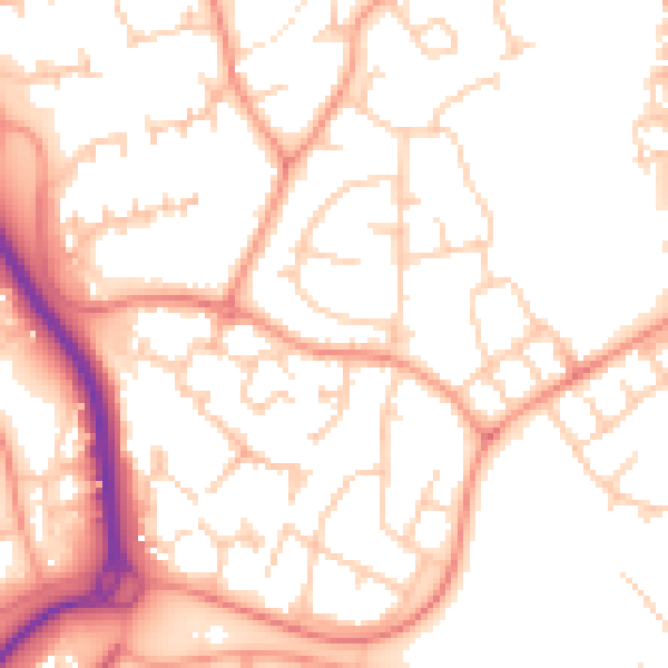 Daytime road noise heatmap for RG12 7LL