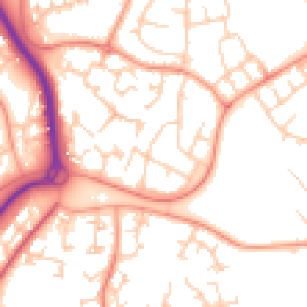 Daytime road noise heatmap for RG12 7ND