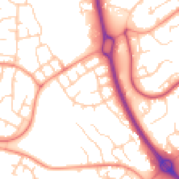 Daytime road noise heatmap for RG12 7PR