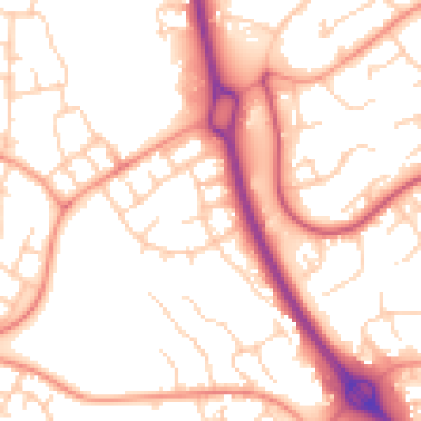Daytime road noise heatmap for RG12 7QA