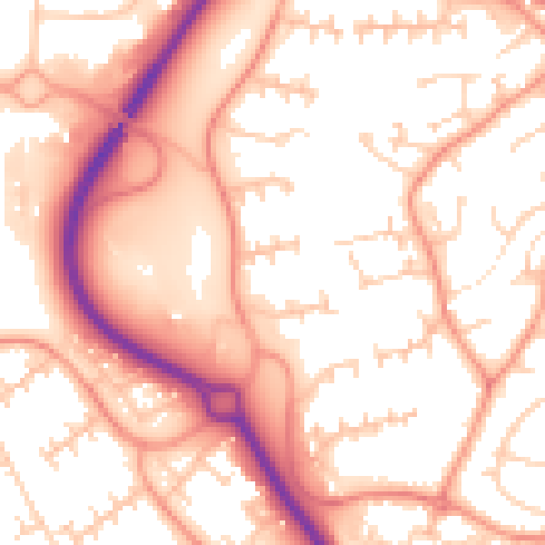 Daytime road noise heatmap for RG12 7RY