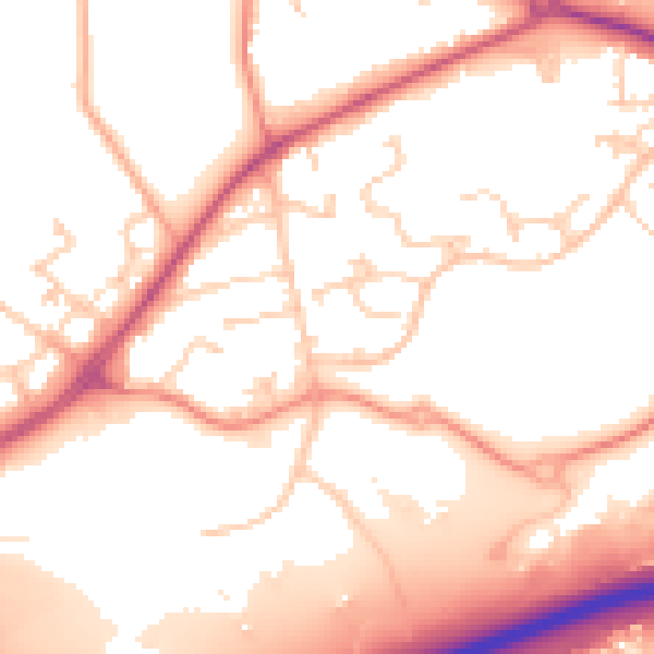 Daytime road noise heatmap for RG12 8FJ