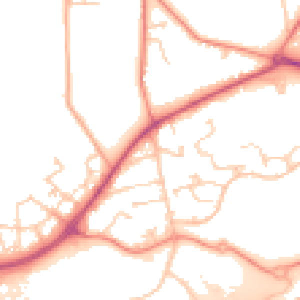 Daytime road noise heatmap for RG12 8TP