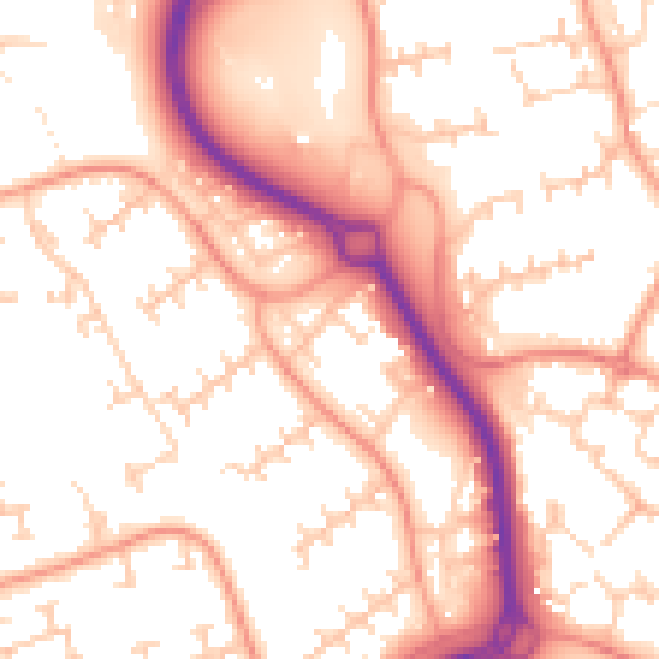 Daytime road noise heatmap for RG12 8XP