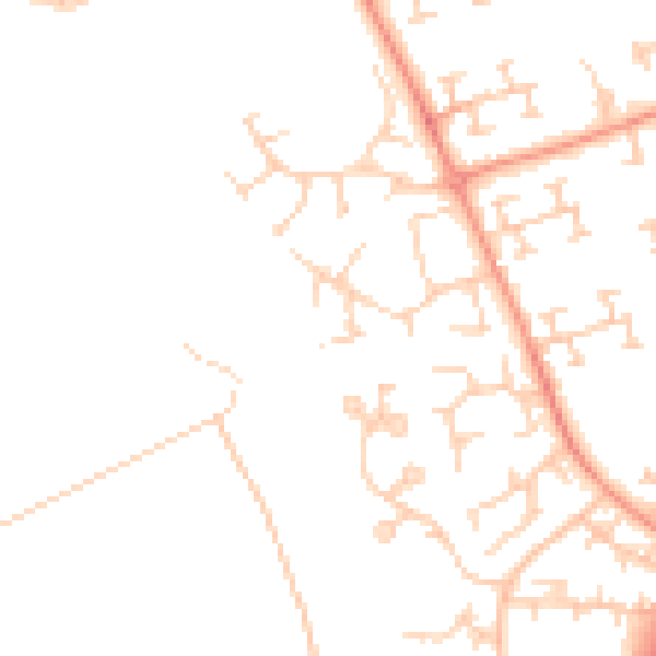 Daytime road noise heatmap for RG12 8ZW