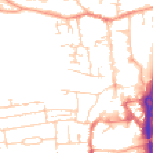 Daytime road noise heatmap for RG14 1AP