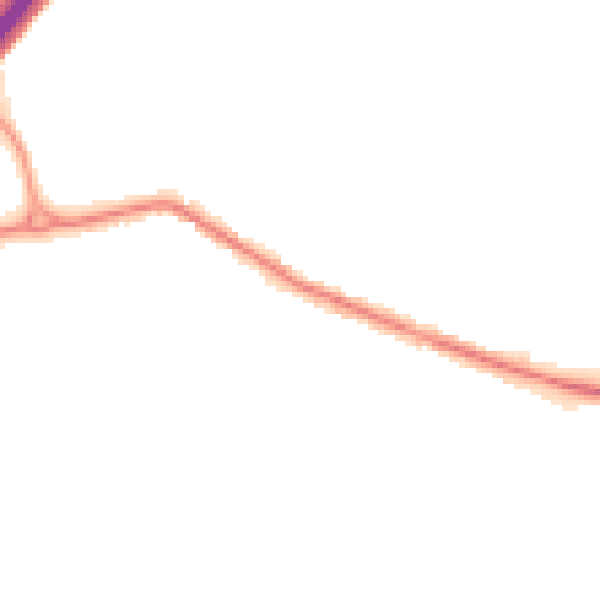 Night-time road noise heatmap for RG14 1AT