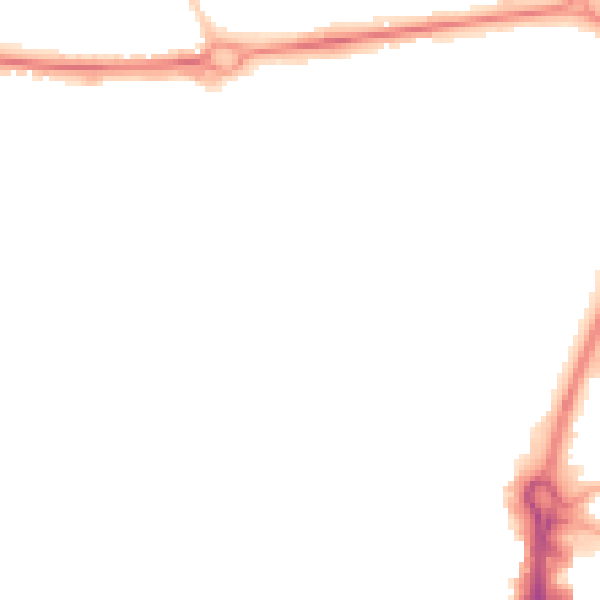 Night-time road noise heatmap for RG14 1BD
