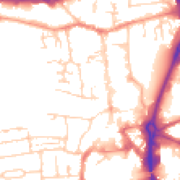Daytime road noise heatmap for RG14 1BX