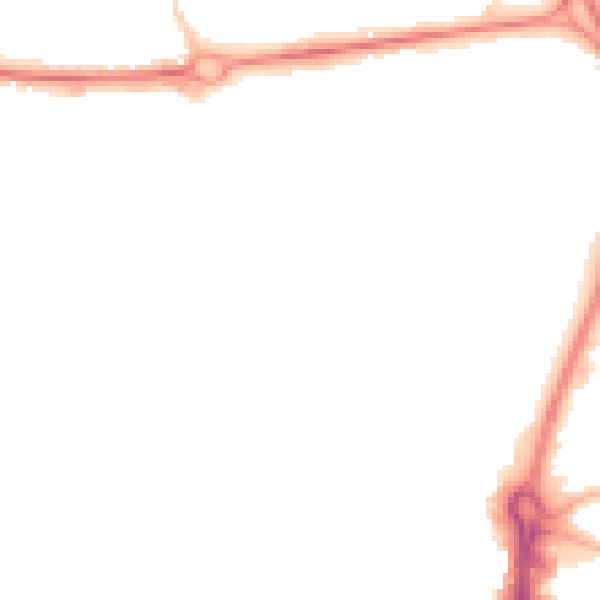 Night-time road noise heatmap for RG14 1DE